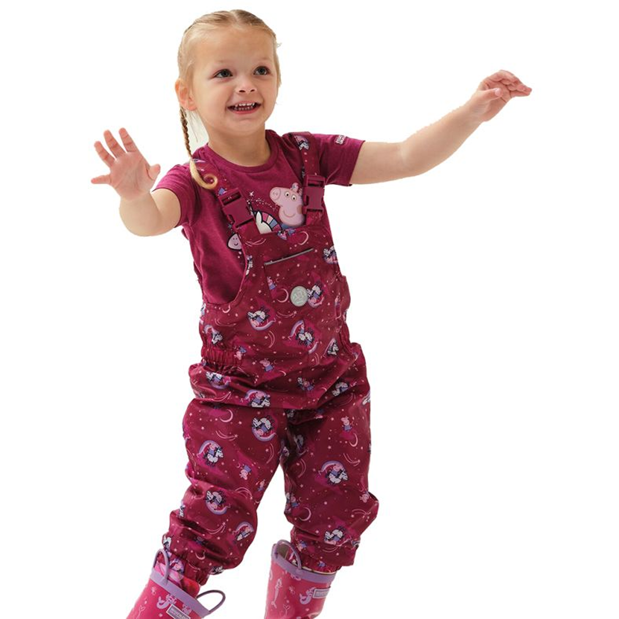 Regatta Kids Peppa Pig Lightweight Waterproof Dungarees