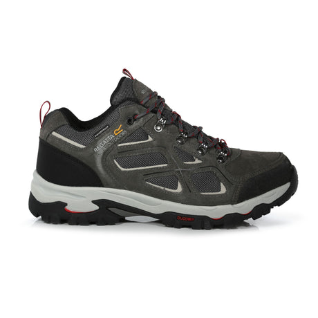 Regatta Tebay Low Mens Waterproof Walking Hiking Shoes - Grey/Red