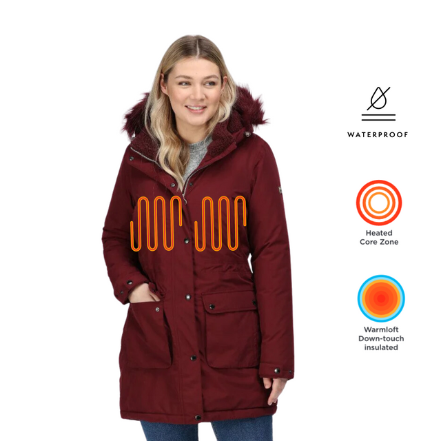 Regatta Womens Voltera Waterproof Insulated Battery Heated Parka Jacket