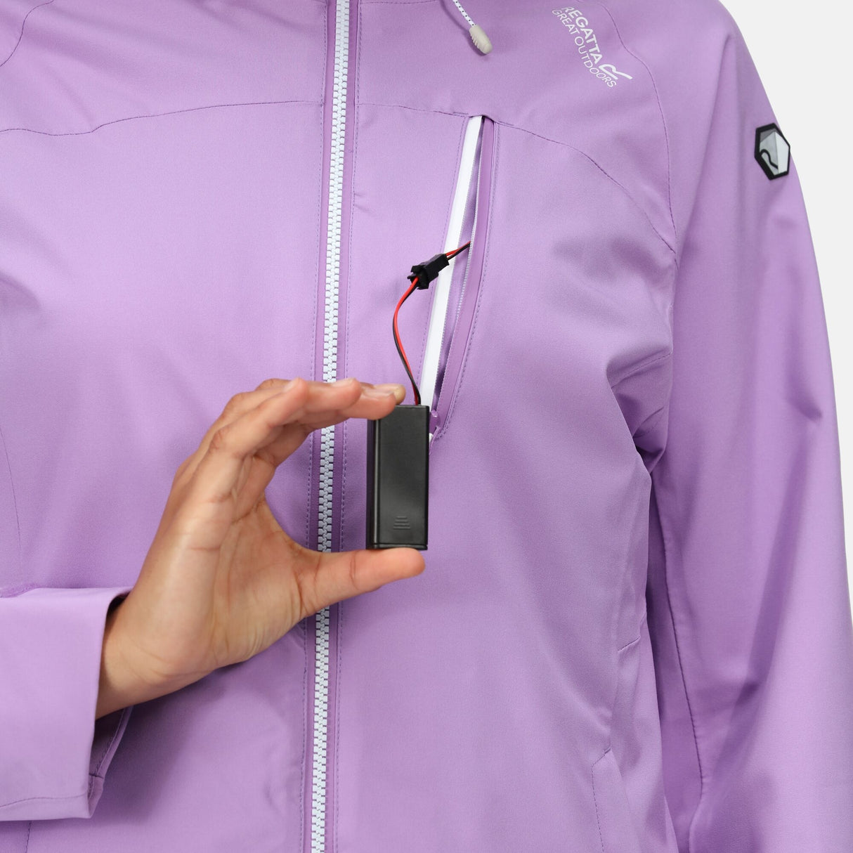 Regatta Womens Britedale Waterproof Breathable Jacket - LED Torch On Hood