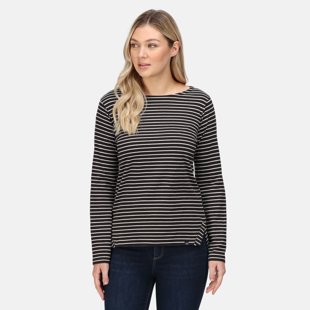 Regatta Womens Fernanda Striped Long Sleeve Top Cotton T Shirt