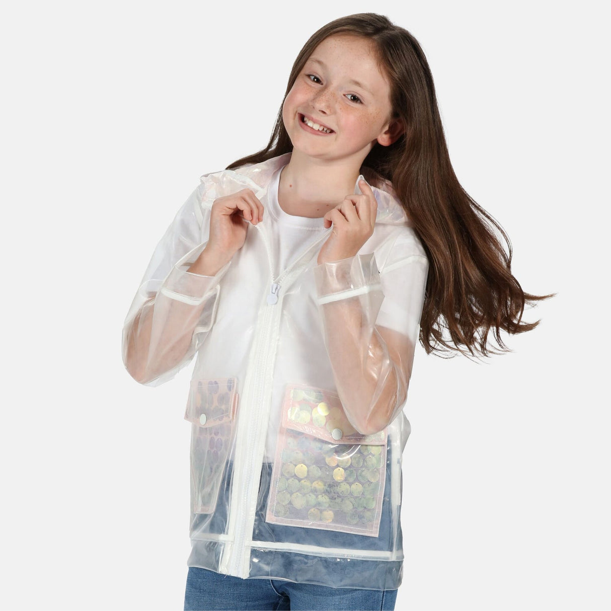 Regatta Kids Hallow Transparent Lightweight Waterproof Jacket