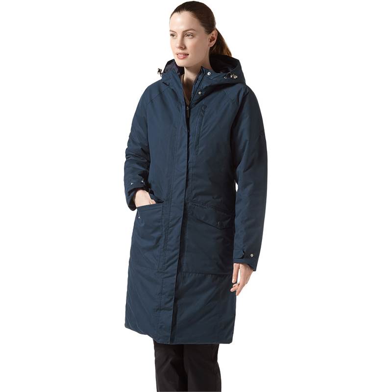 Craghoppers Womens Mhairi Longer Waterproof Insulated Jacket 8 Loch Blue