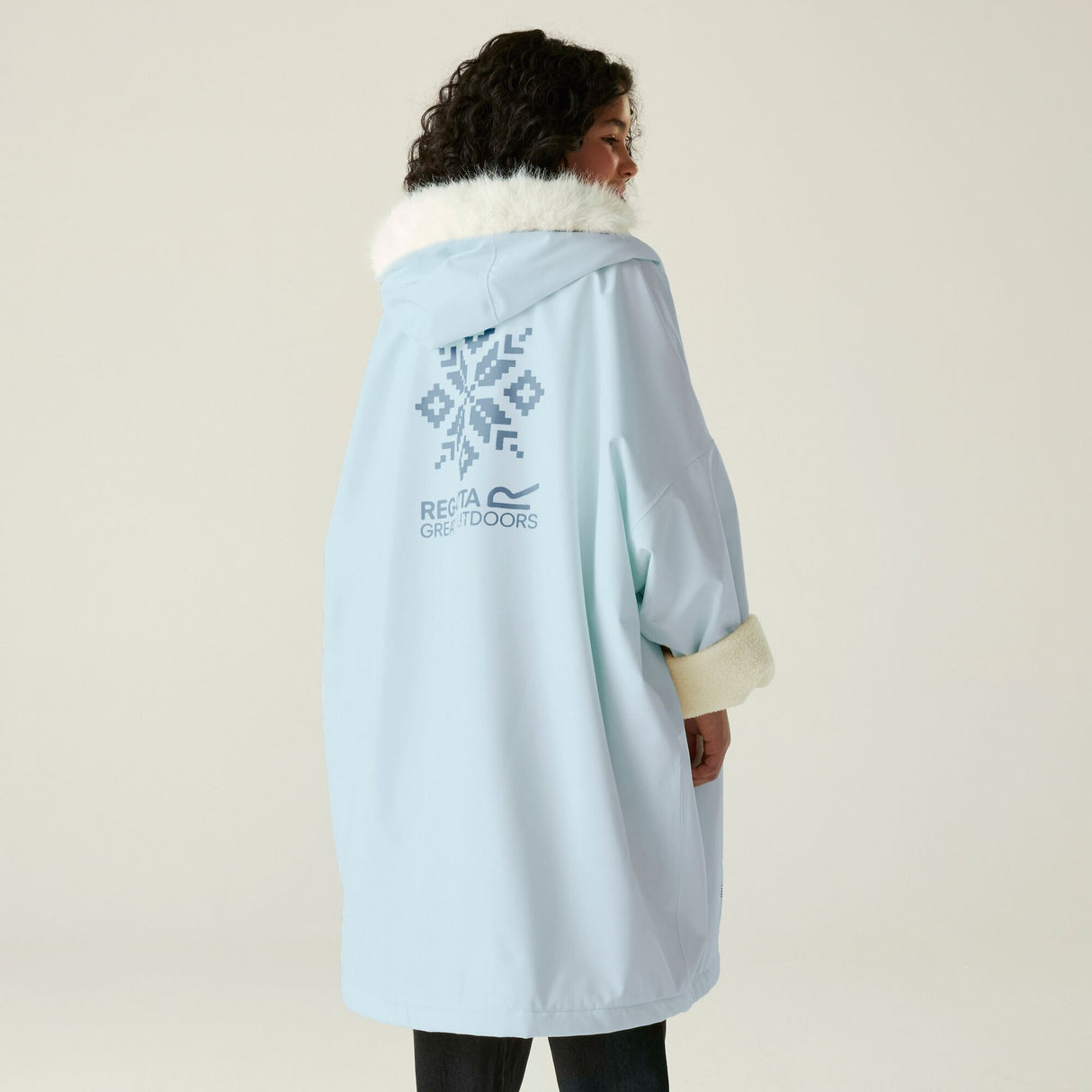 Regatta Kids Fur Trim Hooded Waterproof Pro Dry Changing Robe