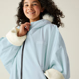 Regatta Kids Fur Trim Hooded Waterproof Pro Dry Changing Robe
