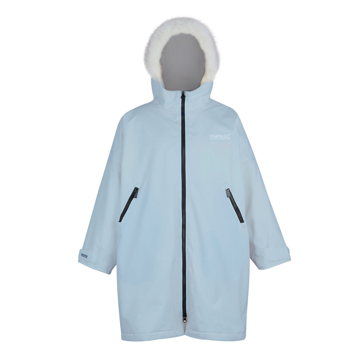 Regatta Kids Fur Trim Hooded Waterproof Pro Dry Changing Robe