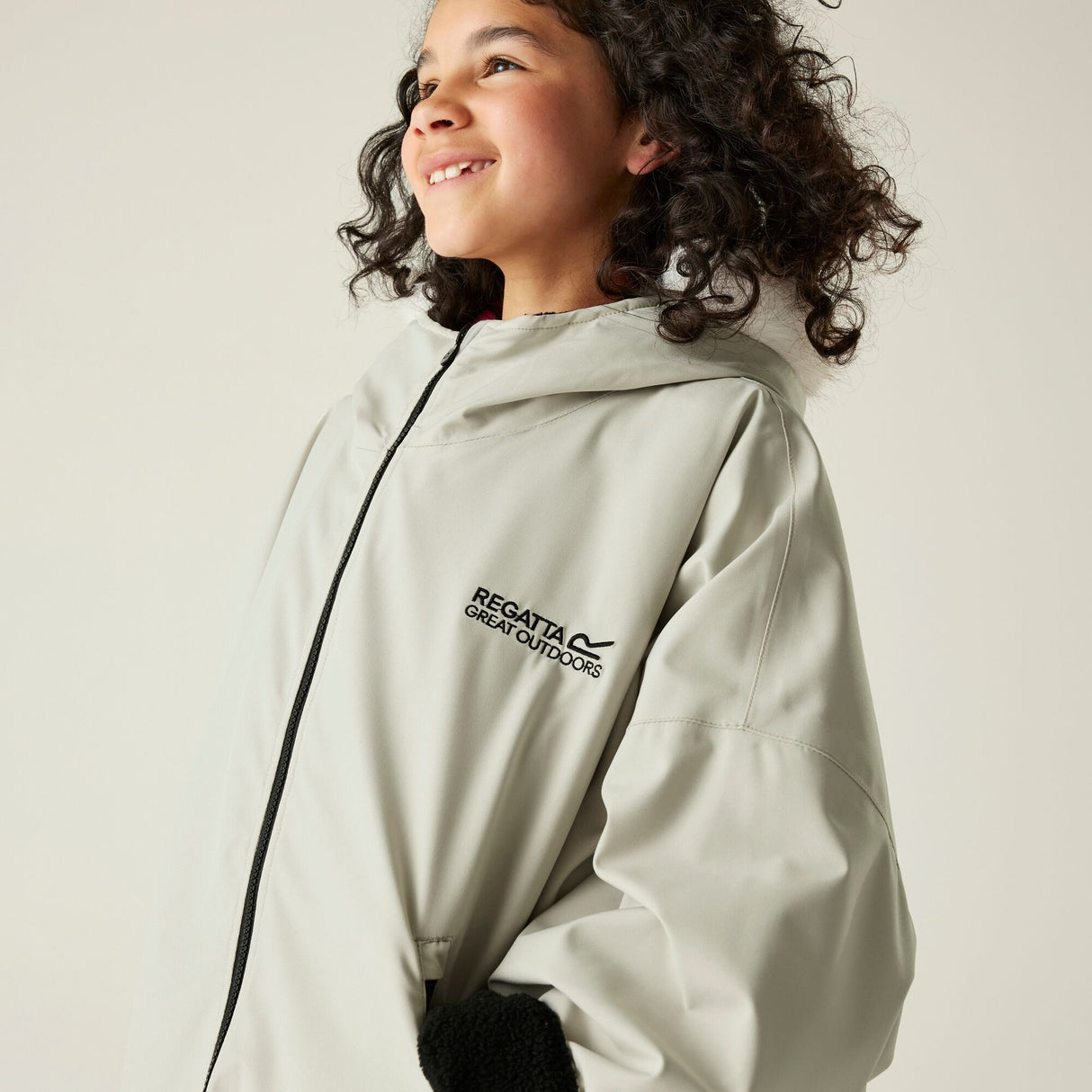 Regatta Kids Fur Trim Hooded Waterproof Pro Dry Changing Robe