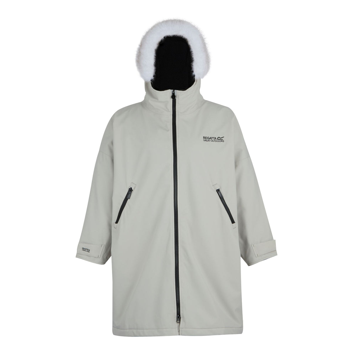 Regatta Kids Fur Trim Hooded Waterproof Pro Dry Changing Robe