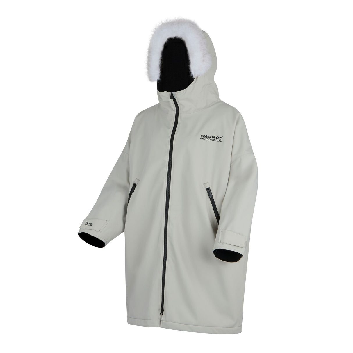 Regatta Kids Fur Trim Hooded Waterproof Pro Dry Changing Robe