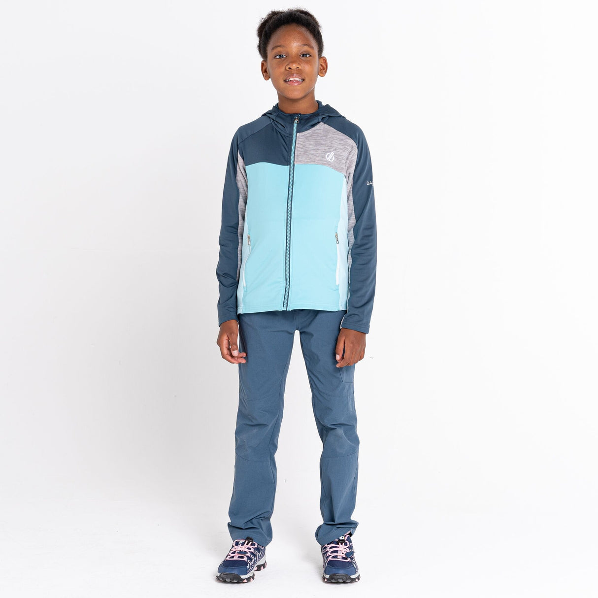 Dare2b Kids Thriving Hooded Core Stretch Midlayer Softshell Jacket