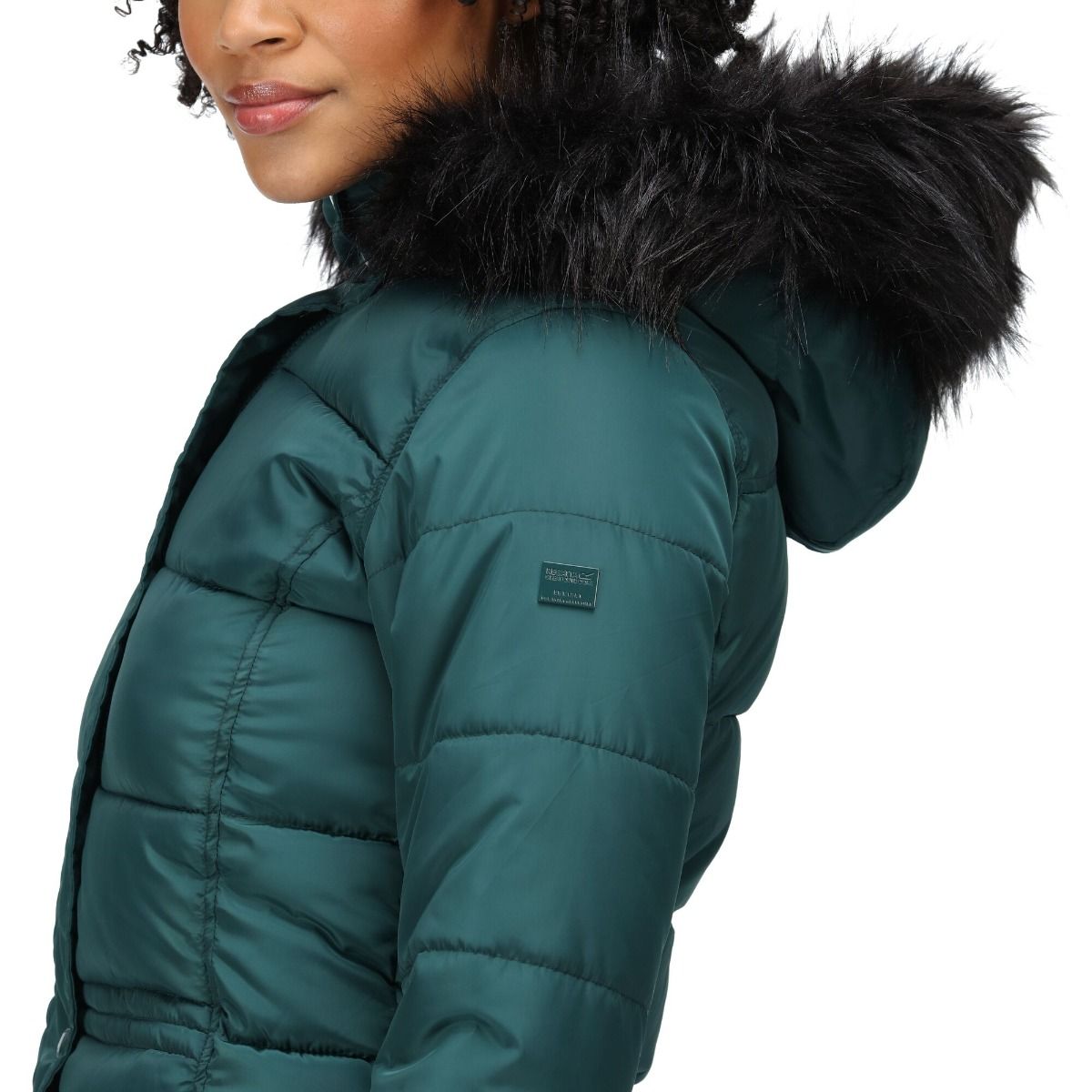 Regatta Della Womens Faux Fur Hooded Insulated Quilted Parka Jacket